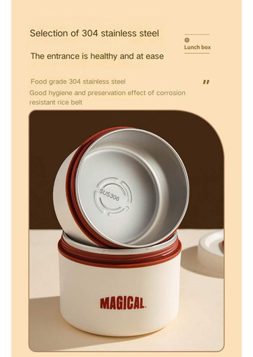 Caja Almuerzo Térmica Portátil Inoxidable Botella Mejorada