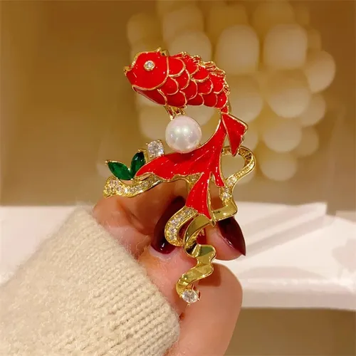 Elegant Koi Fish Brooch Pin