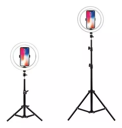 ARO DE LUZ 26cm CON TRIPODE 2 Mts PARA SMARTPHONE