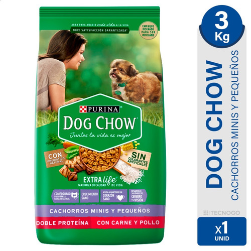 Alimento Perro Dog Chow  Cachorro Pequeño Sin Colorantes 3kg