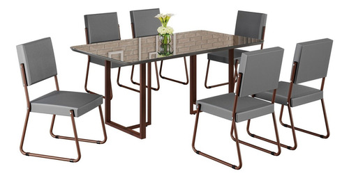 Conjunto Sala De Jantar Mesa 160x90cm Base Lunna Tampo Ec