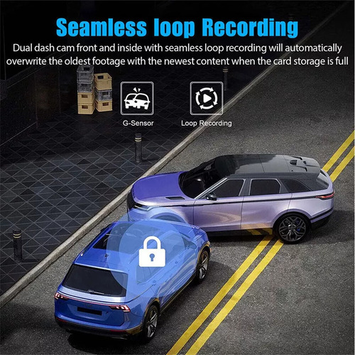 Cámara Para Automovil Accesorio Dashcamera Hd1080p 3pantalla