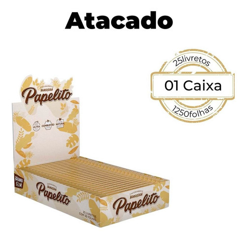 Caixa Seda Papelito Brown Slim Mini Size Sabor Sem