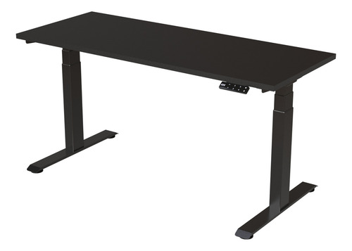 Escritorio Premium De Altura Ajustable Eléctrico Randu 150x60cm 25mm Negro Total Estable Y Resistente