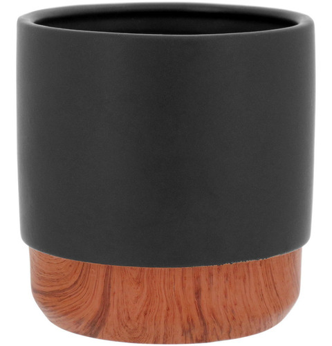 Palma Cachepô Vaso Decorativo Plantas 8x8x8cm Cerâmica Preto