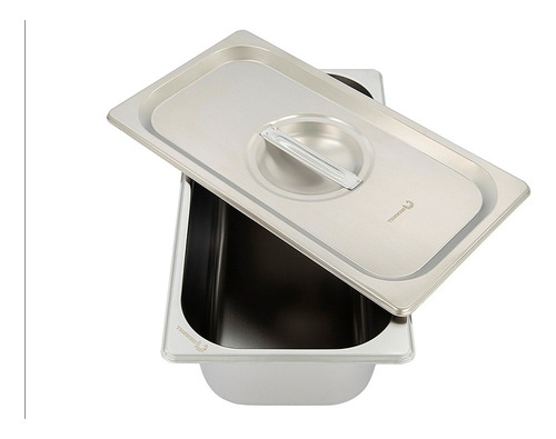 Inserto Acero Inoxidable 1/3 Con Tapa 10 Cm Shorbull