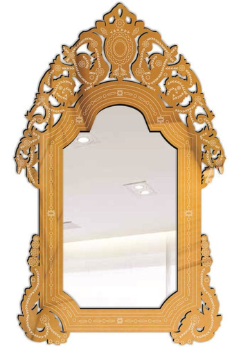Espelho Espelho Veneziano Decorativo Provençal 65x100 3885 Cor da moldura Dourado