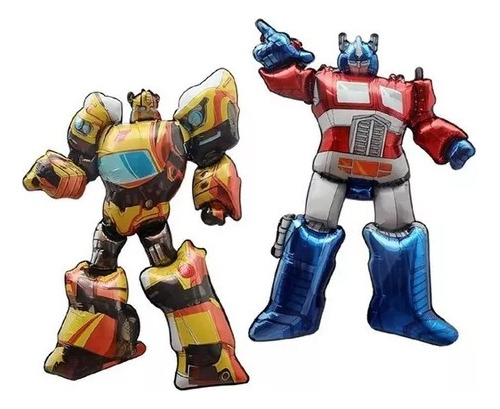 Pack 2 Globos De Transformers Metalizado 35cm