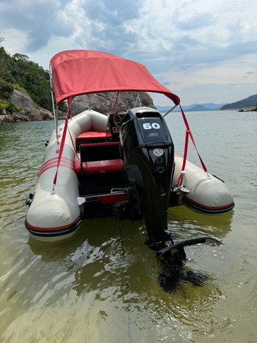 Bote Inflável 4,5m Com Motor De Popa Mercury 60hp Zero