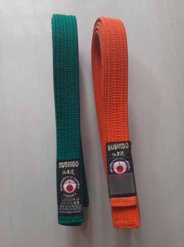 Cinta Para Karate Naranja Y Verde Talla 5