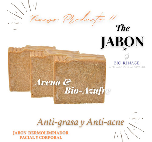 Jabon Artesanal Anti-acne Y Antigrasa De Avena 10 Pack