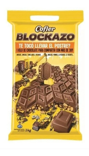 Blockazo Chocolate Cofler Block X 1 Kilo Calidad Arcor