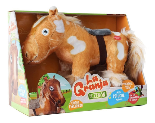 Peluche Percheron La Granja De Zenon Sonido En Caja 30 Cm