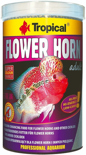 Tropical Alimento Flower Horn 380g Pellet Resalta Color Adul