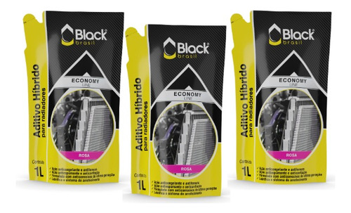 Kit Aditivo Economy Rosa Pouche Black (1litro) -3 Unid