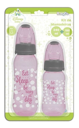 Kit Mamadeira Babador E Chupetas Disney Minnie 240ml E 180ml
