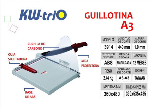 Imagen 2 de 3 de Guillotina A3 Kwtrio S/ 182