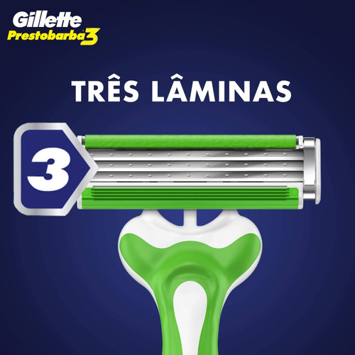 Aparelho De Barbear Gillette Prestobarba3 Sensitive L4 P3