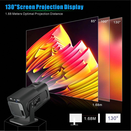Mini Proyector Profesional Andro Hy320 720p Wifi 4k Blanco