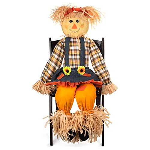 Large Thanksgiving Sitting Scarecrow Decor, 50  Female ...