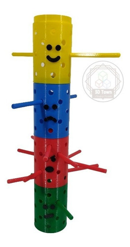 Imagen 3 de 4 de Cilindros Apilables (pack) - Juego Didáctico - Impreso En 3d