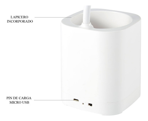 Imagen 3 de 10 de Lampara Escritorio Luz Led Mesa Recargable Velador Moderno