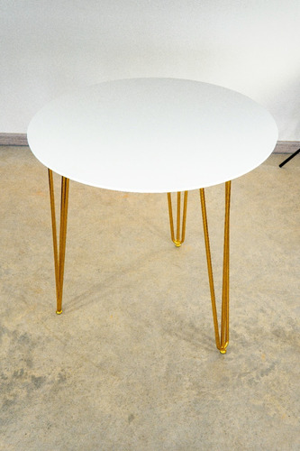 Mesa Comedor  Blanca Dorada Marble Mueble Hogar Diseño