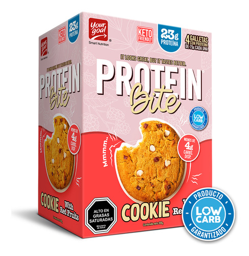 4 Galletones Proteina Protein Bite Cookie With Red Fruits