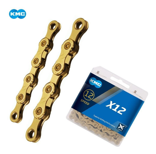 Cadena Para Bicicleta 12v Kmc X12 Ti-gold 126 Eslabones