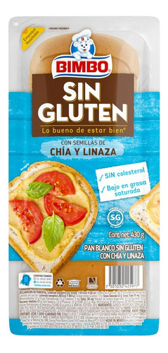 Pan Bimbo Sin Gluten Con Chía Y Linaza 430 G