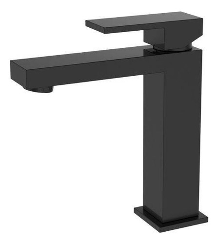 Torneira Monocomando Quadrada Baixa Preto Fosco Black Matte