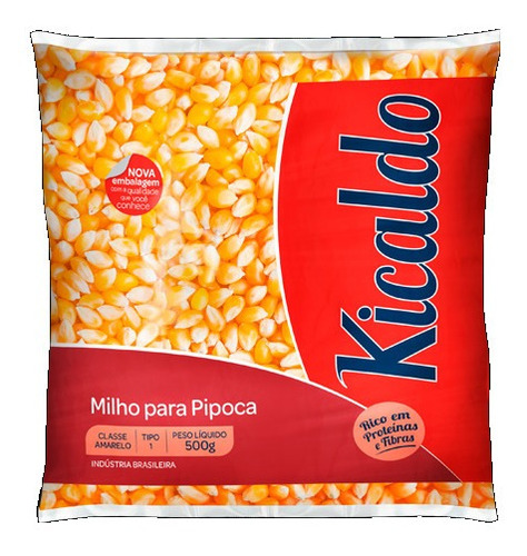 Milho para Pipoca Tipo 1 Kicaldo Premium Pacote 500g