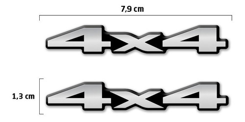 Imagem 4 de 4 de Kit Par Adesivos 4x4 Mitsubishi Pajero Tr4 Resinado Cromado