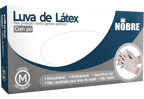 Luva Latex M Com Po Contra Agentes Quimicos