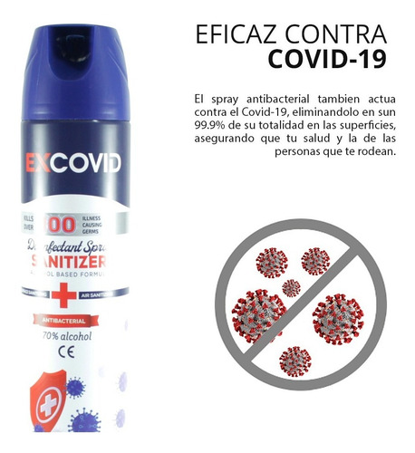 Imagen 2 de 5 de Spray Desinfectante En Aerosol Antibacterial Casa Oficina