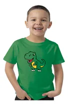 Comprar Remera Niño Algodon Tiranosaurio Rex\u002F T-rex Dinosaurio Verde
