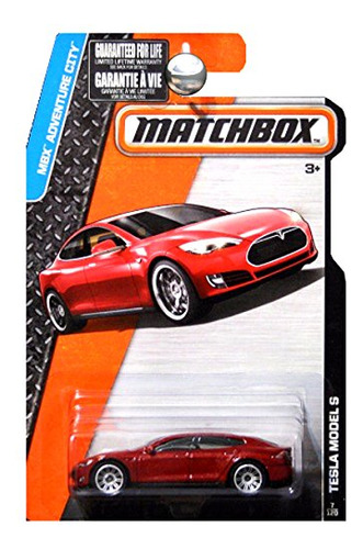 Matchbox 2015 Mbx Adventure City Tesla Modelo S Maroon Red M