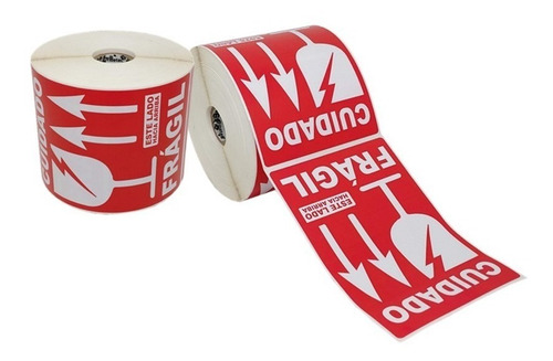 Imagen 2 de 8 de Etiqueta Frágil 4x6 (102x152 Mm) Rollo C/ 500 Pzas C1