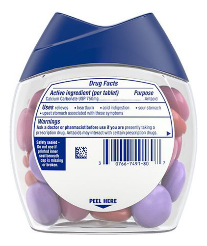Tabletas antiácidas Tums Instant Relief 32 Und E.U.A., sabor a frutos rojos