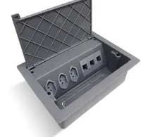 Comprar Caixa De Tomadas Mesa 3 Eletrica E 3 Dados Completa Cinza.