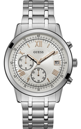 Reloj Guess Summit W1001g1 Cronograp Plateado Para Caballero