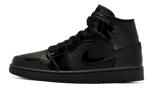 Zapatillas Jordan 1 Mid Patent Triple Black Bq6472_003   