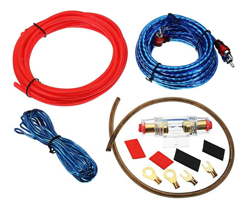 Kit De Cables 8 Gauge Portafusible Rca Potencia Woofer Pro+