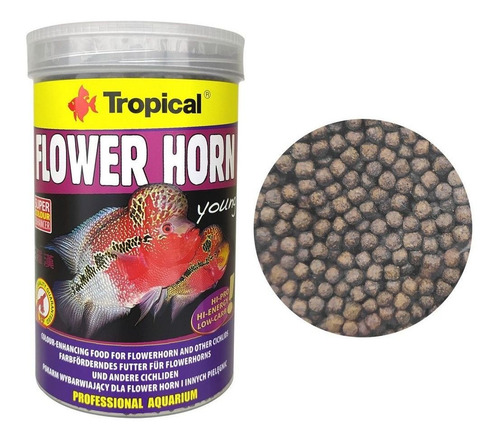 Tropical Ração Para Peixe Flower Horn Pellet Young 380g