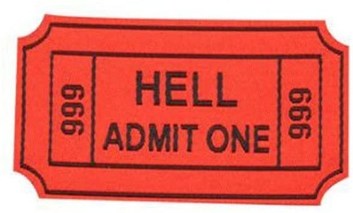 Hell Admit One 666   Red Ticket Insignias Bordadas Apli...
