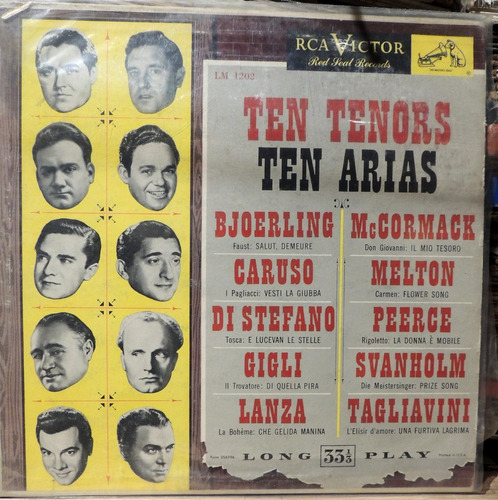 Ten Tenors, Ten Arias (vinyl) Bjoerling, Caruso, Malton Etc.