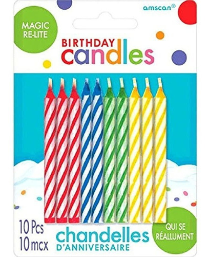 Velas De Cumpleaños Magic Re-lite | Colores Surtidos | Paque