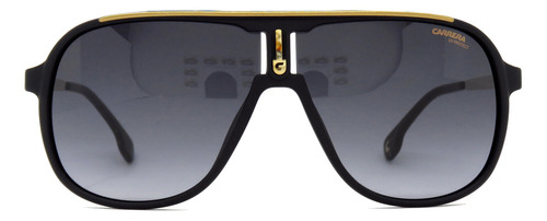 Lentes De Sol Carrera 1007/s 2m2/9o Iconic Bridge Pilot 62mm Negro/dorado/gris Diseño Clásico Contrastado Gafas Originales Unisex Hombre Mujer