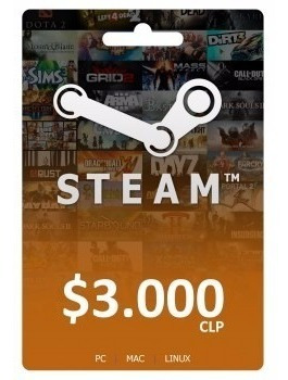 Steam Wallet $3.000 Clp Region Chilena - Comercialzg