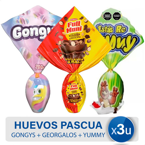 Huevos De Pascua Gongys + Georgalos + Yummy X3 Mejor Precio